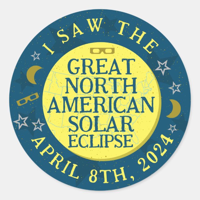 Adesivo Excelente North American Solar Eclipse 8 de abril  (Frente)