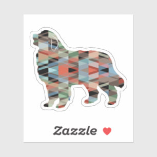 Adesivo Excelente Pirenéus Cães Raça Geo Xadrez Silhueta