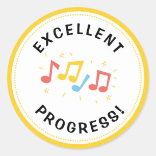 Adesivo Excelente progresso de notas de música divertida R