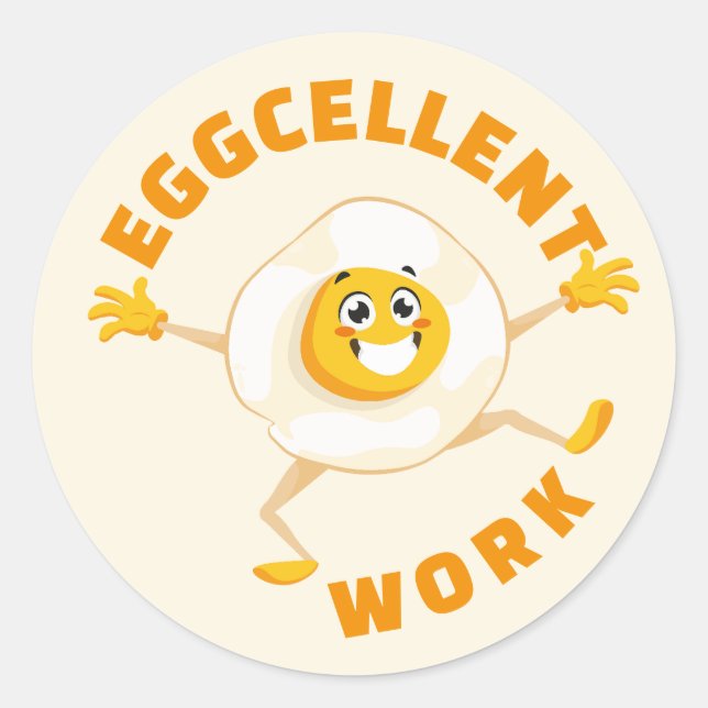 Adesivo Excelente Trabalho Excelente Comida De Ovos Divert (Frente)