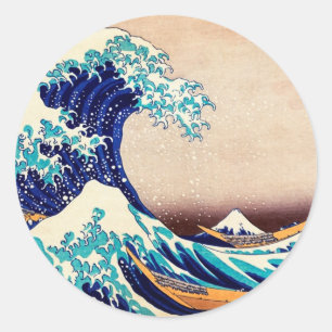 Adesivo Excelente Wave Off Kanagawa Japonês Woodblock Impr