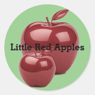 Adesivo Excluir ou Editar Maçãs Vermelhas de Texto em Verd