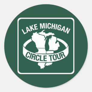 Adesivo Excursão do círculo do Lago Michigan, sinal,