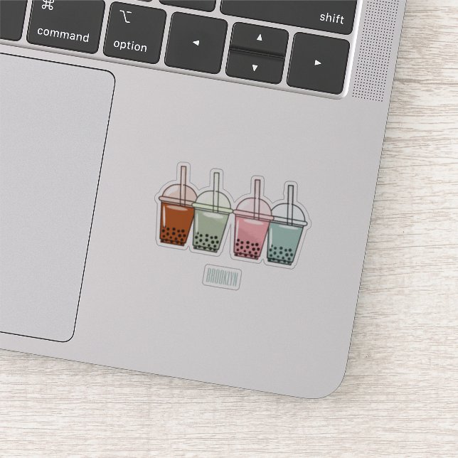 Adesivo Exemplo de desenho animado do chá de bolhas (Detalhe)