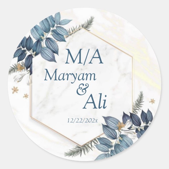 Adesivo Exemplo de licença de quadro Dourado do hexágono (Frente)