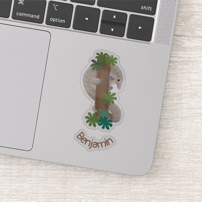 Adesivo Exemplo de tamanduá de pangolim feliz e bonito (Detalhe)