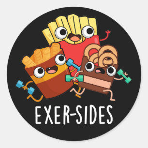 Adesivo Exer-sides Exercício Engraçado Trocadilho Fundo Es