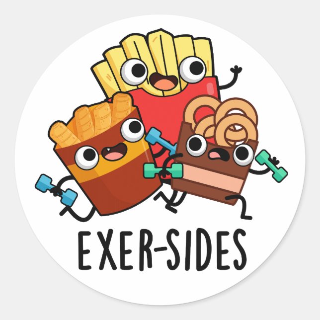 Adesivo Exer-sides Piada de Exercício Engraçada  (Frente)