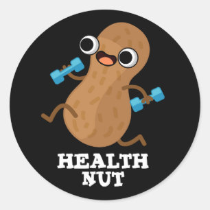 Adesivo Exercício Engraçado de Nut Saúde Peanut Pun Dark B