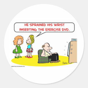 Adesivo exercício torcido DVD do pulso