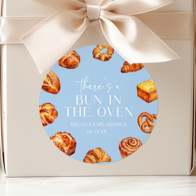 Adesivo Existe um Pão no Forno Churrasco de Baby Shower (Criador carregado)