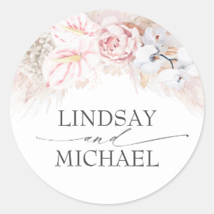 Adesivo Exóticos Elegantes de Grama Rosa e Anticuros Pampa