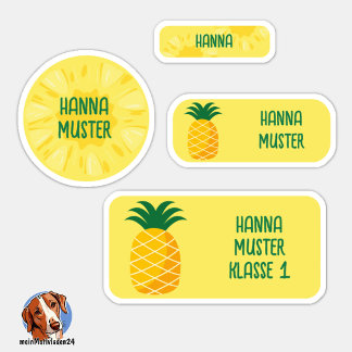 Adesivo Exotische Ananas Namensaufkleber – 24er Set