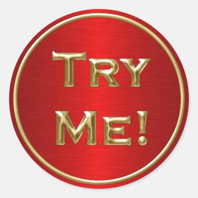 Adesivo Experimente Preto Dourado Vermelho Para Exemplo De (Frente)