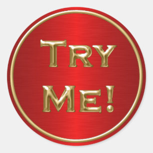 Adesivo Experimente Preto Dourado Vermelho Para Exemplo De