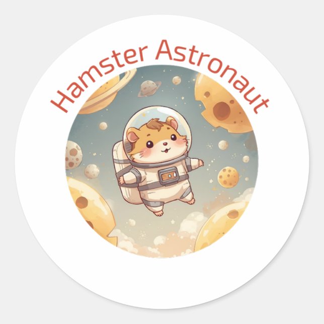 Adesivo Explorador de Hamster Cósmico - Engraçado Aventura (Frente)