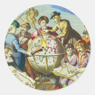 Adesivo Exploradores Vintage com Mapa do Globo Antigo, 154