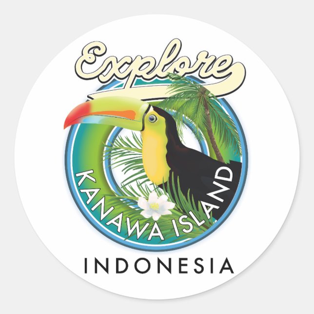 Adesivo explorar ilha kanawa indonésia impressão fotográfi (Frente)