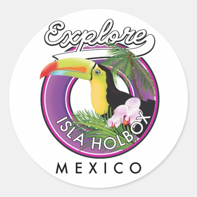 Adesivo explore Isla Holbox Beach méxico viagem patch Post (Frente)