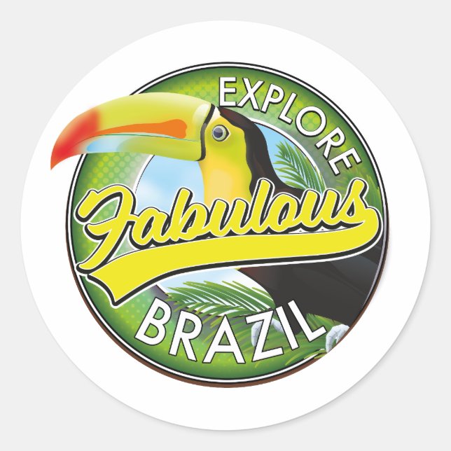 Adesivo Explore o fabuloso logotipo do Brasil (Frente)