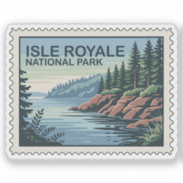 Adesivo Explore o lado selvagem do selo de Isle Royale