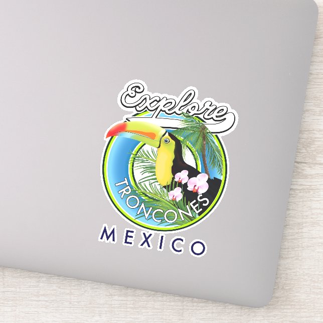 Adesivo Explore Troncones México logotipo retro (Detalhe)