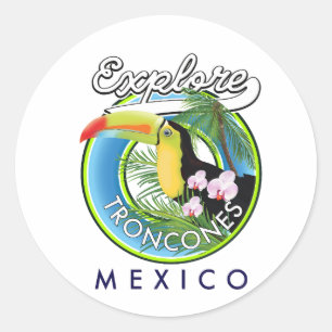 Adesivo Explore Troncones México logotipo retrô Caneca de 
