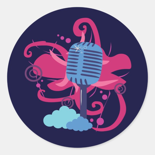 Adesivo Explosão de Arte de Microfone (Frente)