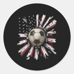 Adesivo Explosão de Bola de Futebol Vermelho-Branco-Azul G