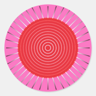 Adesivo Explosão Sunística Geométrica Moderna - Fuchsia