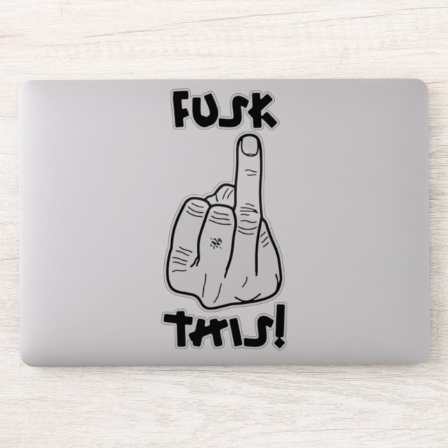 Adesivo Expressão de frustração engraçada (bomba-f falsa)  (Computador)