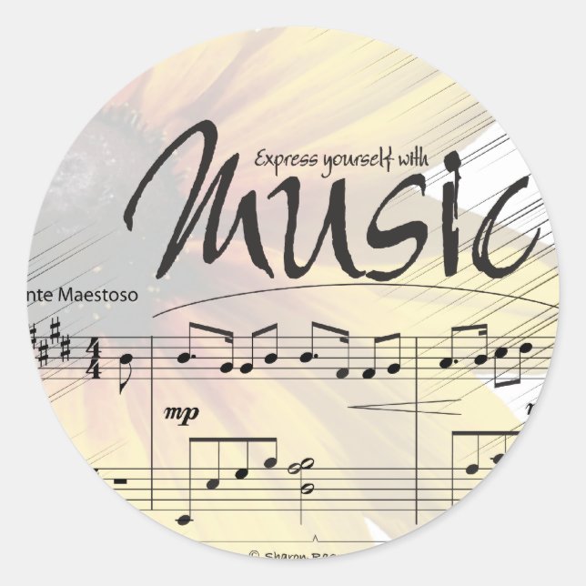 Adesivo Expresse-se com o Music Sticker (Frente)