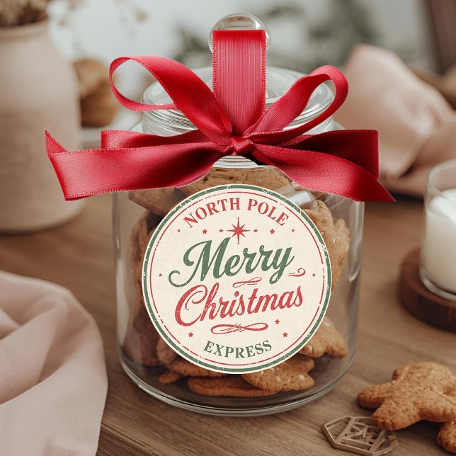 Adesivo Expresso Feliz Natal do Pólo Norte Antigo (Criador carregado)