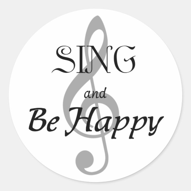 Adesivo Expressões musicais "SING and Be Happy" (Frente)