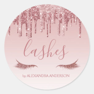 Adesivo Extensão Eyelash Dourada rosa e brilho