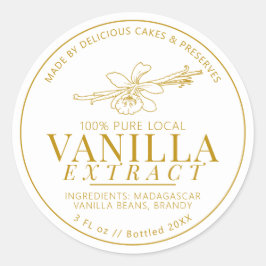 Adesivo Extrato de baunilha, flor e feijão amarelo