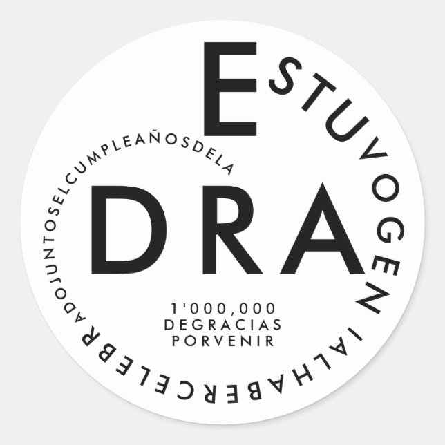 Adesivo Eye Doctor Birthday Thank You For Celebrating  (Frente)