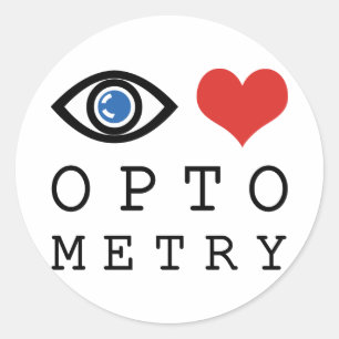 Adesivo Eye Love Heart Optometria - Tabela de Olhos de Opt
