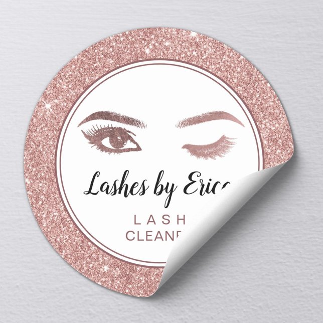 Adesivo Eyelash Extensões Lash Limpa Rosa Glitter Dourado (Criador carregado)