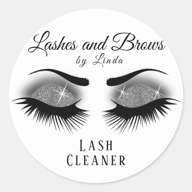 Adesivo Eyelashes Extension Cleaner Design - Prata (Frente)