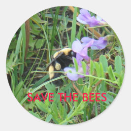 Adesivo F2 Abelha em flor selvagem roxa