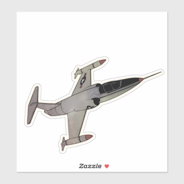 Adesivo F-104 Embarcação Estelar, Aeronave Interceptor (Folha)