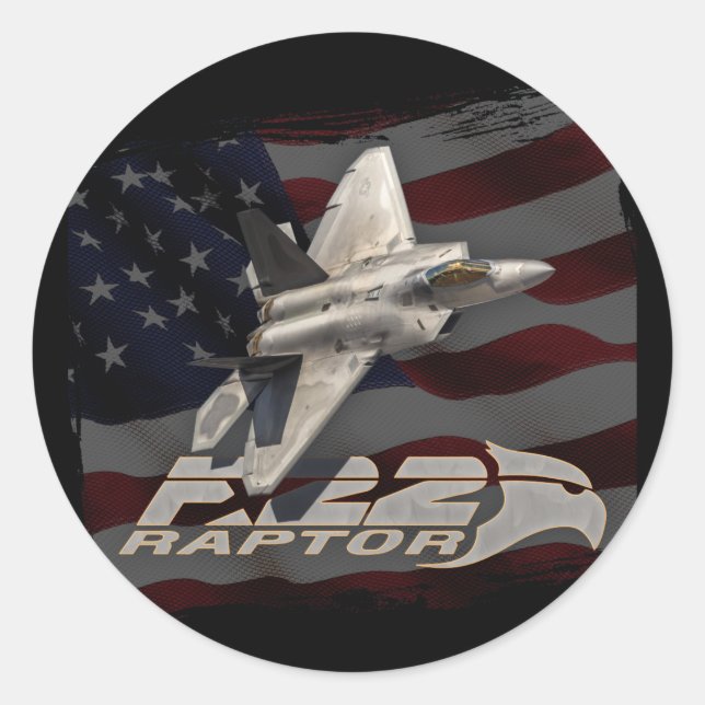 Adesivo F-22 Bandeira Americana Raptor (Frente)