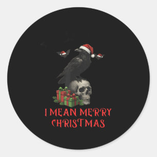 Adesivo F-caw-f Corvo de Natal Engraçado Caveira de Natal 