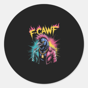 Adesivo F-caw-f Corvo Engraçado Punk Corvo Graffiti Humor