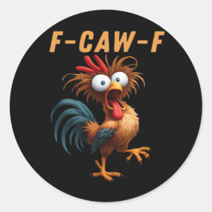 Adesivo F-Caw-F Corvo Gótico Humor Engraçado Estilo Vintag
