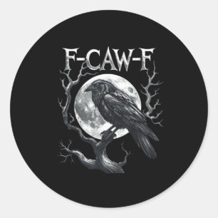 Adesivo F-Caw-F Corvo Lua Gótico Halloween Corvo Pássaro A