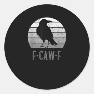 Adesivo F-Caw-F Corvo Pássaro Retro Lua Vintage F-Caw-F