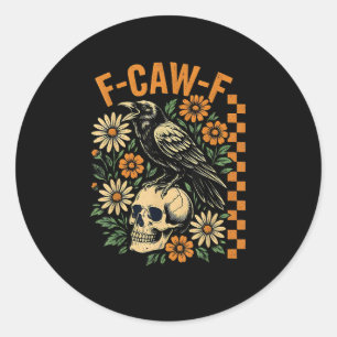 Adesivo F-Caw-F Corvo Trocadilho Pássaro Engraçado Grunge