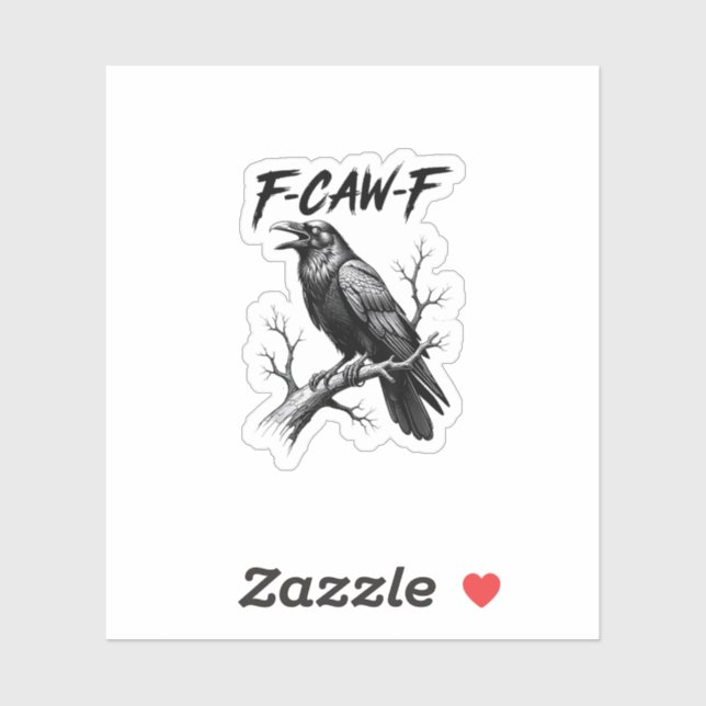 Adesivo F Caw F Crow Lover Raven Meme Classic Style (Folha)